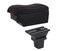 NANGAEBPPW Para C&hevrolet Para Trax Caja De Reposabrazos Para C&hevrolet Para Tracker 2013-2017 Reposabrazos De Piel Consola Central Almacenamiento USB(Línea Roja E2)