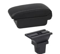 NANGAEBPPW Para C&hevrolet Para Trax Caja De Reposabrazos Para C&hevrolet Para Tracker 2013-2017 Reposabrazos De Piel Consola Central Almacenamiento USB(C1 Línea Blanca)