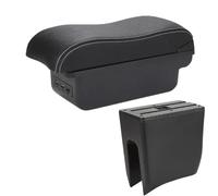 NANGAEBPPW Para Dacia Para Spring Reposabrazos Para R&enault Para K-ZE Caja Reposabrazos Auto Cuero Superficie Curva Caja De Reposabrazos Central(B3 Negro blanco 3USB)