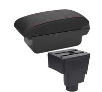 NANGAEBPPW Para F&ord Para EcoSport 2013 2014 2015 2016 2017 Reposabrazos Auto Caja Almacenamiento Brazo Accesorios Auto Piezas Retrofit Interior(C1 Negro rojo SIN USB)