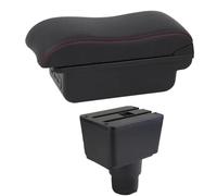 NANGAEBPPW Para F&ord Para Ecosport 2018 2019 2020 2021 Reposabrazos Cuero Reposabrazos Consola Central Almacenamiento Interfaz USB(C2 Línea roja)