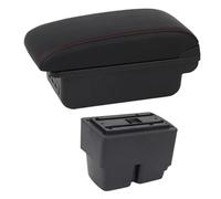 NANGAEBPPW Para F&ord Para Fiesta Caja De Reposabrazos De Coche Para F&ord Para Fiesta MK7 2009 2010 2011-2017 Caja De Reposabrazos Central(C1 Línea Roja)