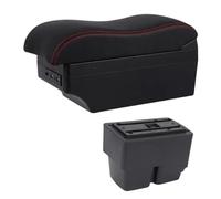 NANGAEBPPW Para F&ord Para Fiesta Caja De Reposabrazos De Coche Para F&ord Para Fiesta MK7 2009 2010 2011-2017 Caja De Reposabrazos Central(Línea Roja E2)