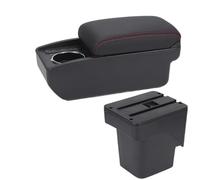 NANGAEBPPW Para F&ord Para Focus 2 Para Focus Mk2 Auto Reposabrazos Accesorios Detalles Interiores Piezas De Retroadaptación Caja De Almacenamiento(B1 Negro rojo 6USB)