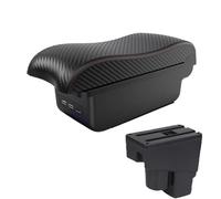 NANGAEBPPW Para Fit Para Jazz 1 2003 2004 2005 2006 2007 Caja Reposabrazos Auto Brazo Almacenamiento Accesorios Coche(B1 Negro rojo 3USB)