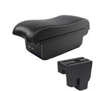 NANGAEBPPW Para Fit Para Jazz 1 2003 2004 2005 2006 2007 Caja Reposabrazos Auto Brazo Almacenamiento Accesorios Coche(B3 Negro blanco 3USB)