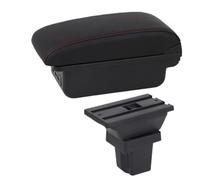 NANGAEBPPW Para Holden Para Trax Caja De Apoyabrazos Coche 2013 2014 2015 2016 2017 2018 2019 2020 Caja De Apoyabrazos Caja Almacenamiento Brazo(B1 Negro rojo 3USB)