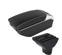 NANGAEBPPW Para Hyundai I20 Reposabrazos Coche Almacenamiento Piel Superficie Curva(Black red 7 USB)