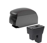 NANGAEBPPW Para Jazz Armrest Para Fit Para Jazz 2 Reposabrazos Coche 2008 2009 2010 2011 2012 2013 Caja Almacenamiento Brazos Accesorio Coche(B1 Black Red double)