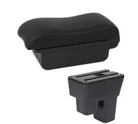 NANGAEBPPW Para Jazz Caja De Brazo Para Fit Para Jazz 2 Caja De Brazo Coche 2008 2009-2013 Caja De Almacenamiento Superficie Curva Cuero(B2 línea negra 3USB)