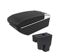 NANGAEBPPW Para Jazz Caja Reposabrazos Para Fit Para Jazz 1 2003 2004 2005 2006 2007 Reposabrazos Auto Caja Almacenamiento Brazo Accesorios Coche(A1 Negro rojo 7USB)