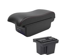 NANGAEBPPW Para KIA Para Cerato Para Forte K3 2011 Reposabrazos Coche Piel Piezas Interiores Caja Almacenamiento Accesorios(B1 Negro rojo 3USB)