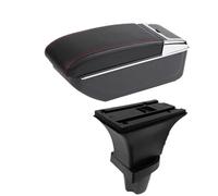 NANGAEBPPW Para Kia Para Morning Caja Reposabrazos Para Picanto Caja Reposabrazos Coche Almacenamiento Central Piezas Retrofit Interior Accesorios Coche(B1 Black red NO USB)