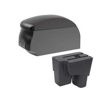 NANGAEBPPW Para Kia Para Pegas Caja De Brazo De Automóvil Caja De Almacenamiento Central Piezas De Retrofit Interior Con USB Accesorios Coche(A1 Black Red single)
