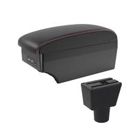 NANGAEBPPW Para LADA Para XRAY Caja Reposabrazos Auto Almacenamiento Central Retoque Interior Con USB Accesorios Coche(A1 Negro rojo 7USB)