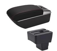 NANGAEBPPW Para Mazda CX-3 Reposabrazos Retrofit Para Mazda 2 Skyactiv Version Para CX-3 Reposabrazos Auto Caja Almacenamiento Accesorios Auto Carga Con USB(A1 Negro rojo 7USB)
