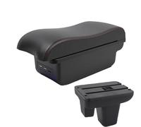 NANGAEBPPW Para Morris Para Garajes MG3 Caja De Brazo Consola Central Central Contenido Almacén Caja De Almacenamiento Con Portavasos USB(B1 Negro rojo 3USB)