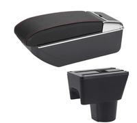 NANGAEBPPW Para N&issan Para Terrano 3 2012 2013 2014 2015 2016 2017 2018 Caja De Descansabrazos Para Coche Caja De Almacenamiento Piezas(D1 Negro rojo Sin USB)
