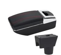 NANGAEBPPW Para N&issan Para Terrano 3 2012 2013 2014 2015 2016 2017 2018 Caja De Reposabrazos Central Caja De Almacenamiento Para Coche(A1 Negro rojo SIN USB)