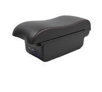 NANGAEBPPW Para Opel Para Corsa E Reposabrazos Para Opel Para Corsa E 2014 2015 2016-2020 Reposabrazos De Coche Caja De Almacenamiento(B1 Negro rojo 3USB)