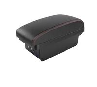 NANGAEBPPW Para Opel Para Corsa F Reposabrazos 2019 2020 2021 2022 2023 2024 Caja De Almacenamiento Reposabrazos Central Interior(B1 Negro rojo 3USB)