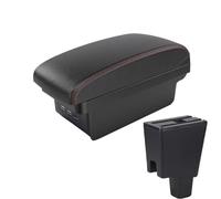 NANGAEBPPW Para Perodua Para Axia Caja De Reposabrazos Para Perodua Para Axia Consola Central Con Almacenamiento(B1 Negro rojo 3USB)