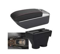 NANGAEBPPW Para Peugeot 208 2012 2013 2014 2015 2016 2017 2018 Caja De Reposabrazos Pieza De Retrofit Interior Detalle Gran Espacio Cenicero(D1 Negro rojo Sin USB)