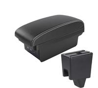NANGAEBPPW Para Proton Para Saga Caja Almacenamiento Reposabrazos Piel Descansabrazos Estilo Coche USB Consola Central Accesorios(B3 Negro blanco 3USB)