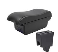 NANGAEBPPW Para Proton Para Saga Caja De Almacenamiento De Reposabrazos Reposabrazos De Cuero Accesorios Consola Central USB Estilo De Auto(B3 Negro blanco 3USB)
