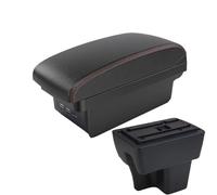 NANGAEBPPW Para Proton Para Wira Caja De Descansabrazos Con USB Caja De Almacenamiento De Consola Central(B1 Negro rojo 3USB)