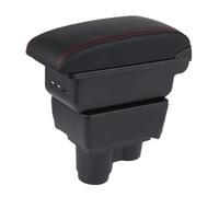 NANGAEBPPW Para R&enault Para Duster Reposabrazos Para R&enault Para Dacia Para Duster 2 3 Caja Reposabrazos Auto 2019-2024 Caja Almacenamiento(B1 Negro rojo 3USB)
