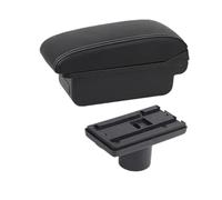 NANGAEBPPW Para Seat Para Ibiza Caja De Brazo Para Ibiza 6j Para Ibiza 6L 2010 2011 2012 2013-2019 Caja De Brazo Central Caja De Almacenamiento(A3 Black white NO USB)
