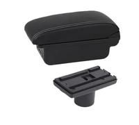 NANGAEBPPW Para Seat Para Ibiza Caja De Brazo Para Ibiza 6j Para Ibiza 6L 2010 2011 2012 2013-2019 Caja De Brazo Central Caja De Almacenamiento(B3 Negro blanco 3USB)