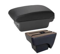 NANGAEBPPW Para Seat Para Ibiza Caja Reposabrazos Para Ibiza 6j Para Ibiza 6L Reposabrazos Auto 2018-2025 Caja Almacenamiento Auto Retrofit Interior(B2 línea negra 3USB)