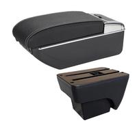 NANGAEBPPW Para Seat Para Ibiza Caja Reposabrazos Para Ibiza 6j Para Ibiza 6L Reposabrazos Auto 2018-2025 Caja Almacenamiento Auto Retrofit Interior(B3 Negro blanco 7USB)