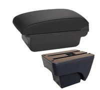 NANGAEBPPW Para Seat Para Ibiza Caja Reposabrazos Para Ibiza 6j Para Ibiza 6L Reposabrazos Auto 2018-2025 Caja Almacenamiento Auto Retrofit Interior(C2 Línea negra SIN USB)