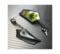 NANGAEBPPW para Yamaha Etc Universal 8mm 10mm Rosca Espejos Retrovisores De Motocicleta Carretera Espejo Lateral De Bicicleta(Negro)