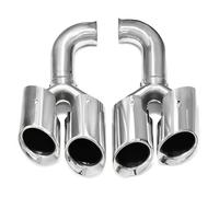 NANGAEBPPW Punta De Escape Cuádruple Para Cayenne 958 2011 2012 2013 2014 De Acero Inoxidable 304 Para Silenciador Boquilla Y Sistema De Escape(Silver B Long)