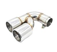 NANGAEBPPW Punta De Escape Doble Para F20 118i Serie 1 Silenciador De Tubo De Escape De Fibra De Carbono De Acero Inoxidable Accesorios Para Automóviles(Plata)