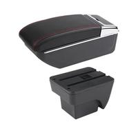 NANGAEBPPW Reposabrazos Auto Para Seat Para Ibiza Caja Reposabrazos Para Ibiza 6j Para Ibiza 6L 2018-2025 Caja Almacenamiento Auto Retrofit Interior(B1 línea roja SIN USB)
