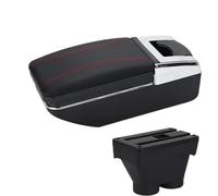 NANGAEBPPW Reposabrazos Central Para Peugeot 208 2012 2013 2014 2015 2016 2017 2018 Caja Almacenamiento Reposabrazos Central(A1 Negro rojo SIN USB)