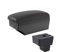 NANGAEBPPW Reposabrazos Para Mazda CX-3 Versión Skyactiv Para Mazda 2 2018 2019 2020 Caja De Almacenamiento Con Carga USB(A1 Negro rojo 7USB)
