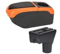 NANGAEBPPW Reposabrazos Para N&issan Para Sunny Para March Para Micra K13 MK4 IV Caja De Almacenamiento Para Reposabrazos De Coche(Naranja negra)