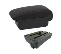 NANGAEBPPW Reposabrazos Para Peugeot 307 I 2001 2002 2003 2004 2005 2006 2007 2008 Caja De Almacenamiento Detalles Interiores Piezas Modificadas(A1 Negro rojo SIN USB)