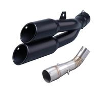NANGAEBPPW Silenciador De Escape Para Motocicleta Para Benelli Para Leoncino 250 502c TRK502C Tubo De Conexión Central Con Escape Doble AK De Acero Inoxidable(Style D)
