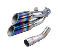 NANGAEBPPW Silenciador De Escape Para Motocicleta Para Benelli Para Leoncino 250 502c TRK502C Tubo De Conexión Central Con Escape Doble AK De Acero Inoxidable(Estilo B)