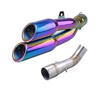 NANGAEBPPW Silenciador De Escape Para Motocicleta Para Benelli Para Leoncino 250 502c TRK502C Tubo De Conexión Central Con Escape Doble AK De Acero Inoxidable(Estilo A)