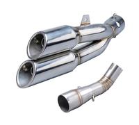 NANGAEBPPW Silenciador De Escape Para Motocicleta Para Benelli Para Leoncino 250 502c TRK502C Tubo De Conexión Central Con Escape Doble AK De Acero Inoxidable(Style E)