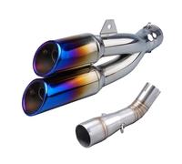 NANGAEBPPW Silenciador De Escape Para Motocicleta Para Benelli Para Leoncino 250 502c TRK502C Tubo De Conexión Central Con Escape Doble AK De Acero Inoxidable(Style F)