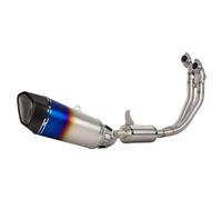 NANGAEBPPW Tubo De Escape Completo Para Aprilia RS660 RS 660 Para Tuono 660 2021 2022 2023 2024 Silenciador De Carbono Con Tubo De Enlace Delantero(Medio azul)